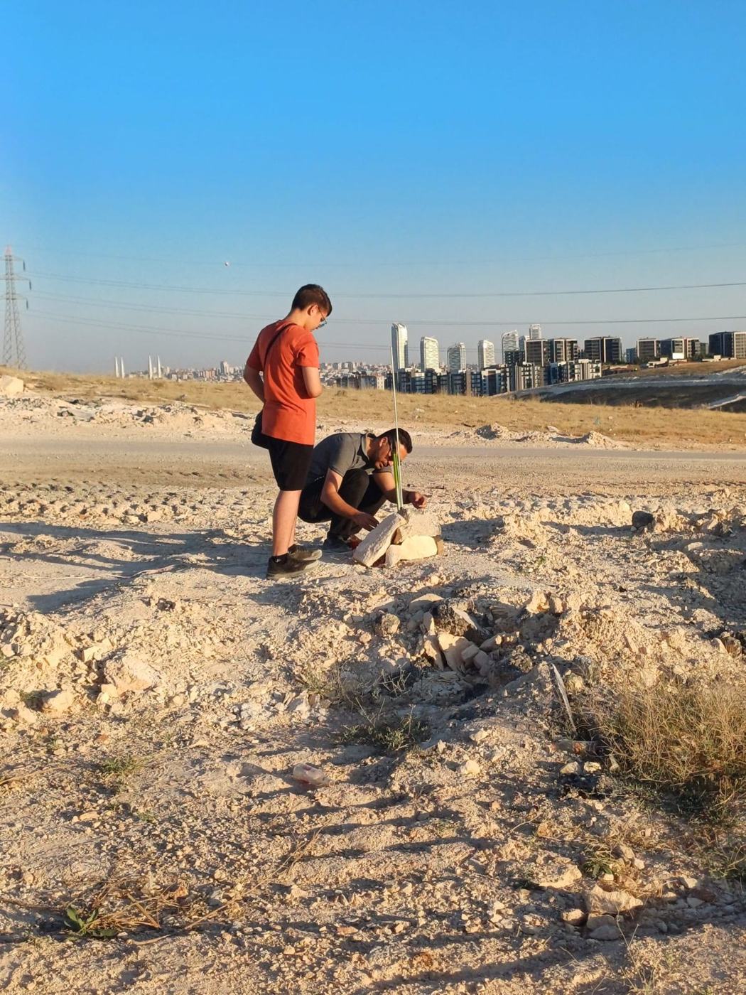 Preparing the rocket on the launch pad